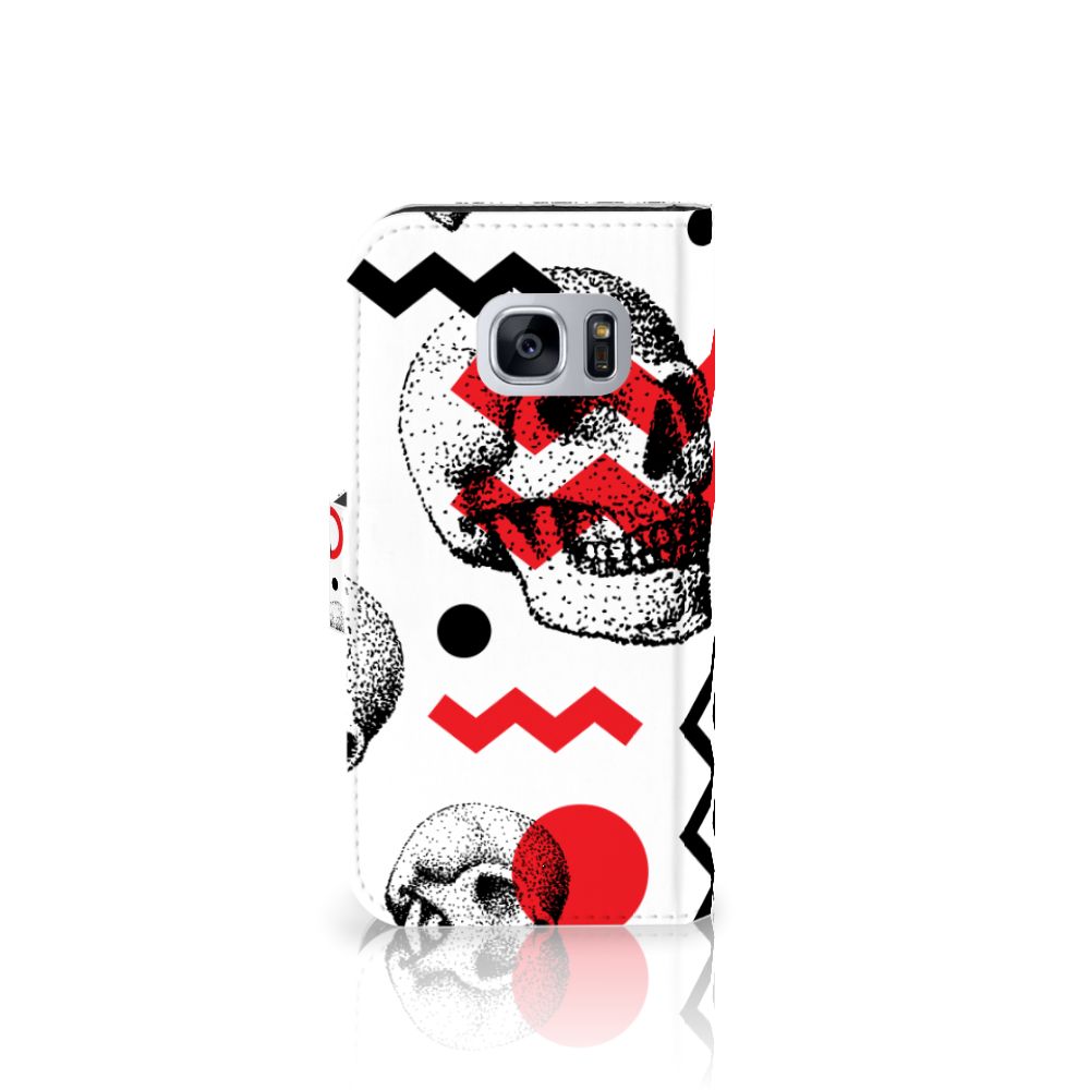 Telefoonhoesje met Naam Samsung Galaxy S7 Skull Red