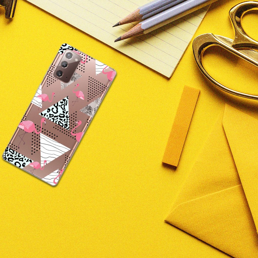Samsung Note 20 TPU Hoesje Flamingo Triangle B2C Telecom