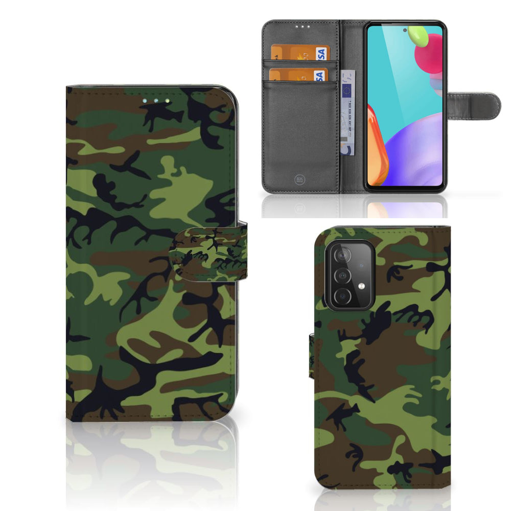 Samsung Galaxy A52 Telefoon Hoesje Army Dark