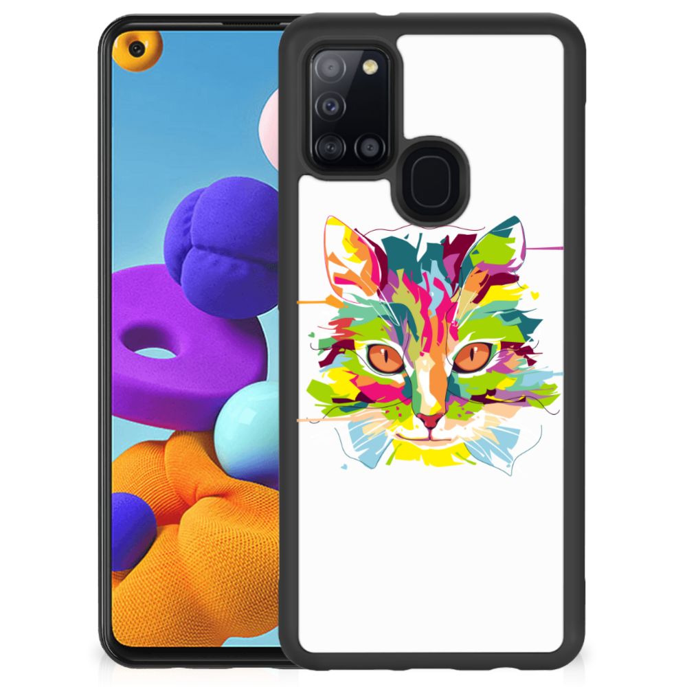 Samsung Galaxy A21s Bumper Hoesje Cat Color