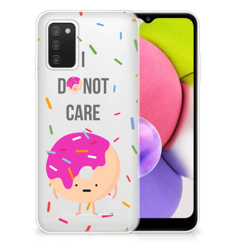 Samsung Galaxy A03S Siliconen Case Donut Roze B2C Telecom