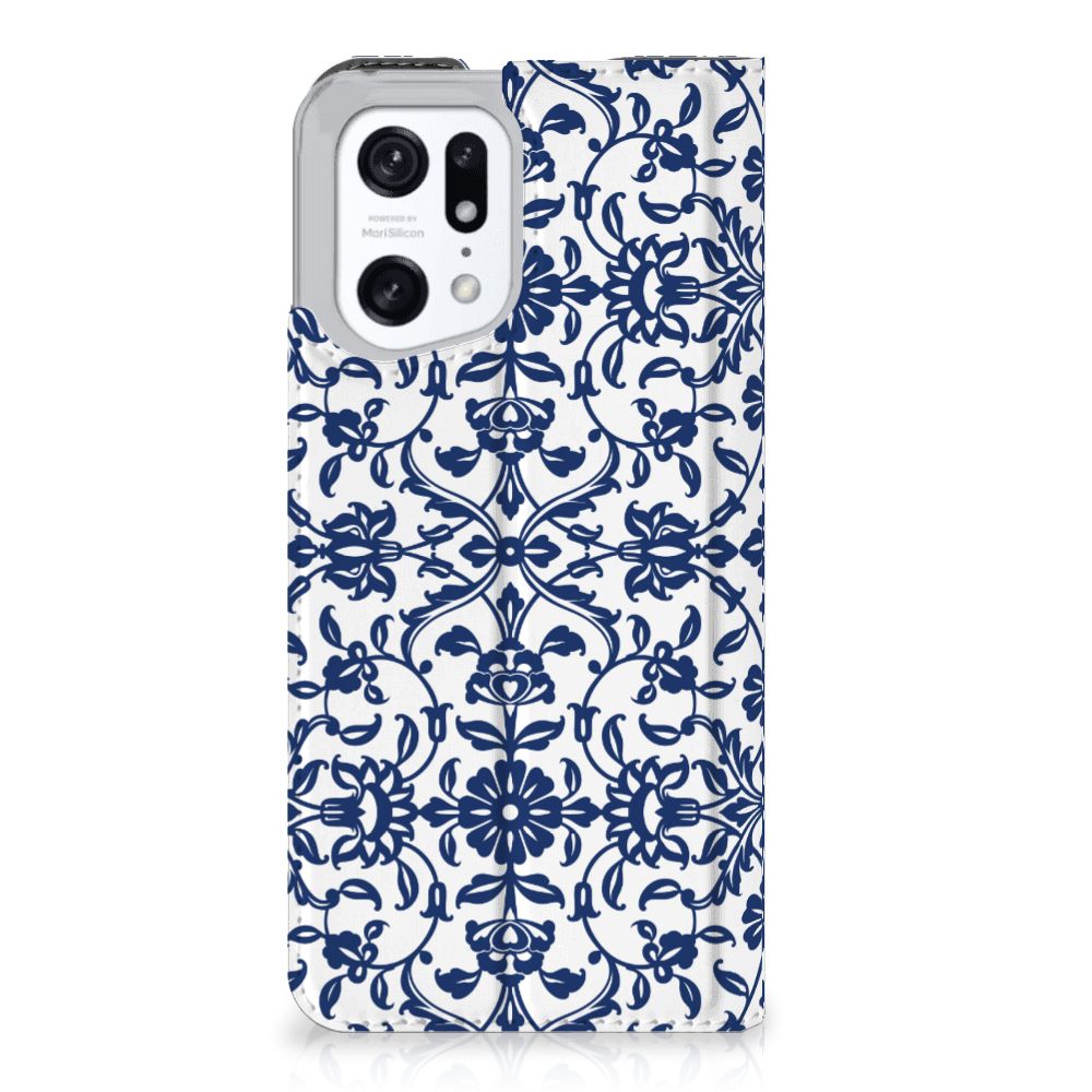 OPPO Find X5 Pro Smart Cover Flower Blue - B2C Telecom