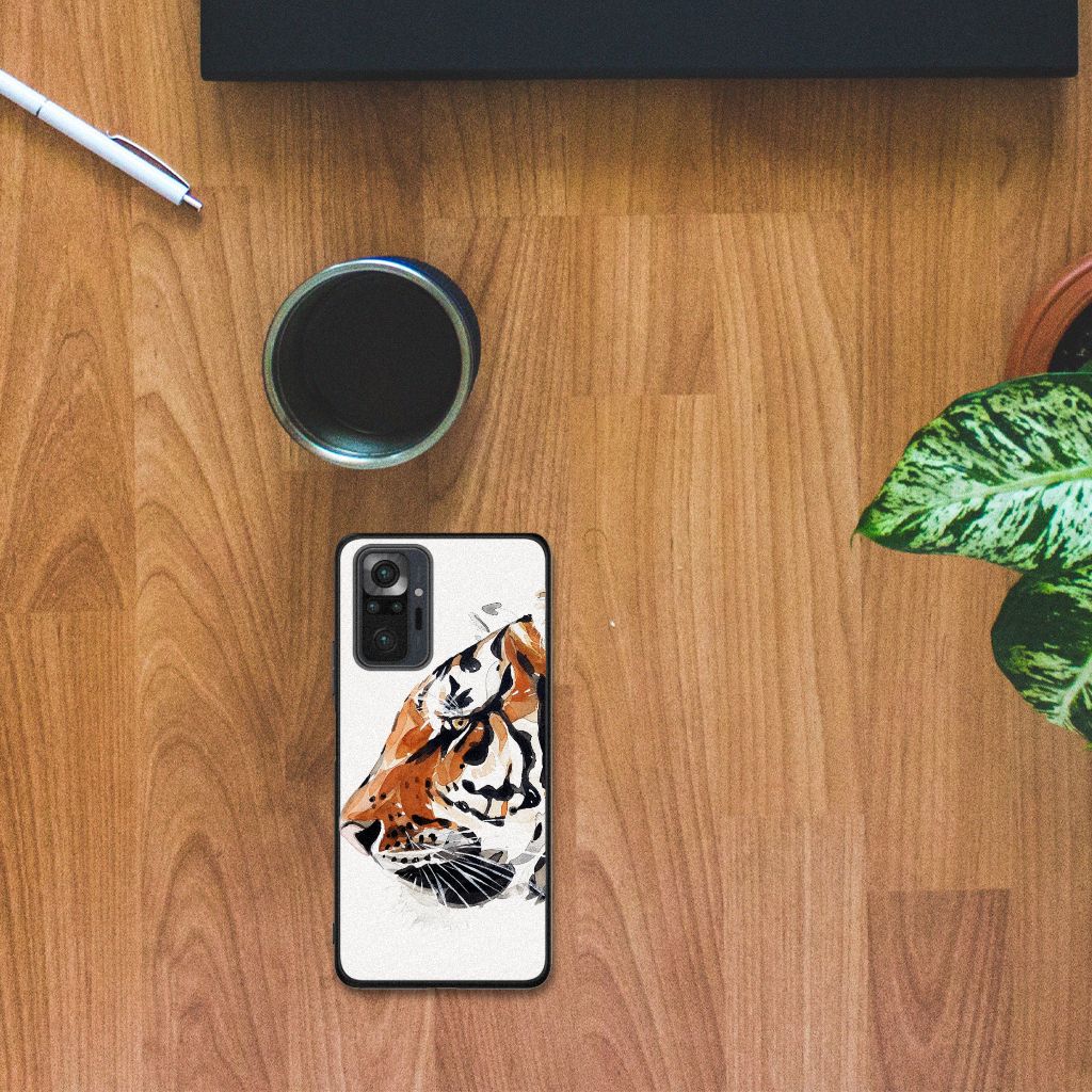 Kleurrijke Telefoonhoesje Xiaomi Redmi Note 10 Pro Watercolor Tiger B2C Telecom