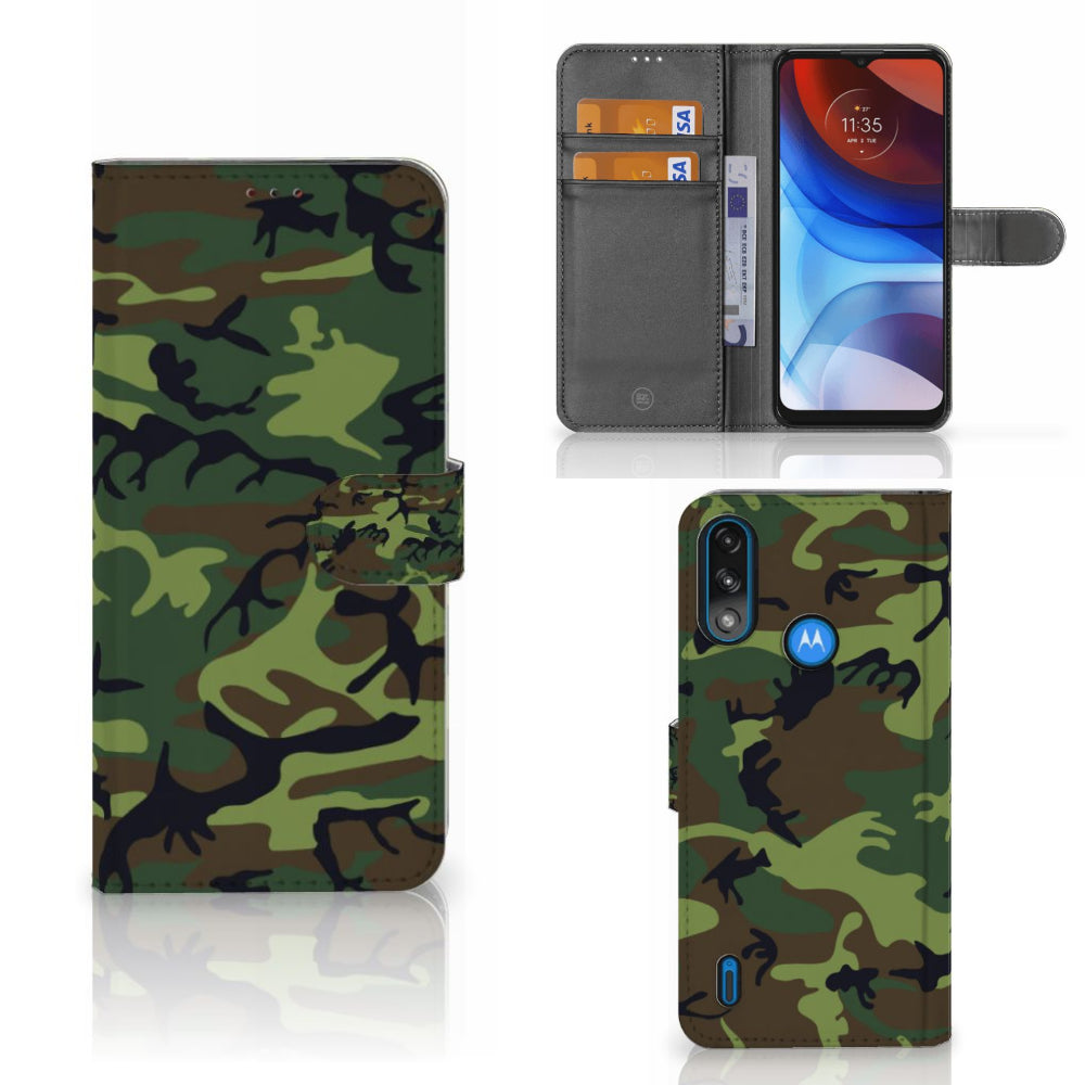 Motorola Moto E7i Power | E7 Power Telefoon Hoesje Army Dark