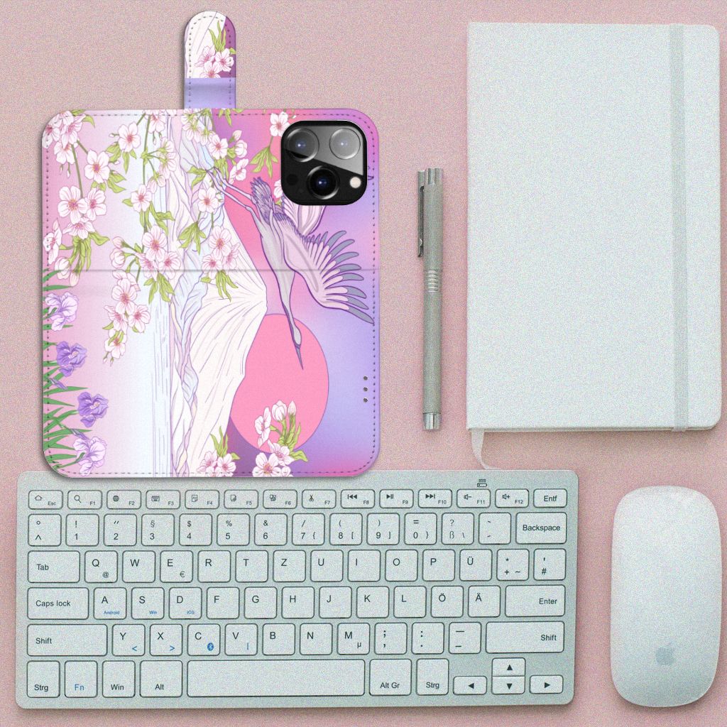 iPhone 14 Pro Max Telefoonhoesje met Pasjes Bird Flying