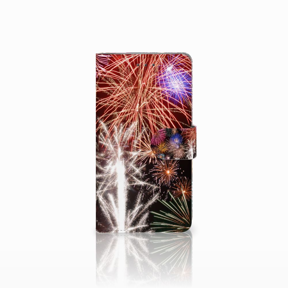 Samsung Galaxy J7 2016 Wallet Case met Pasjes Vuurwerk