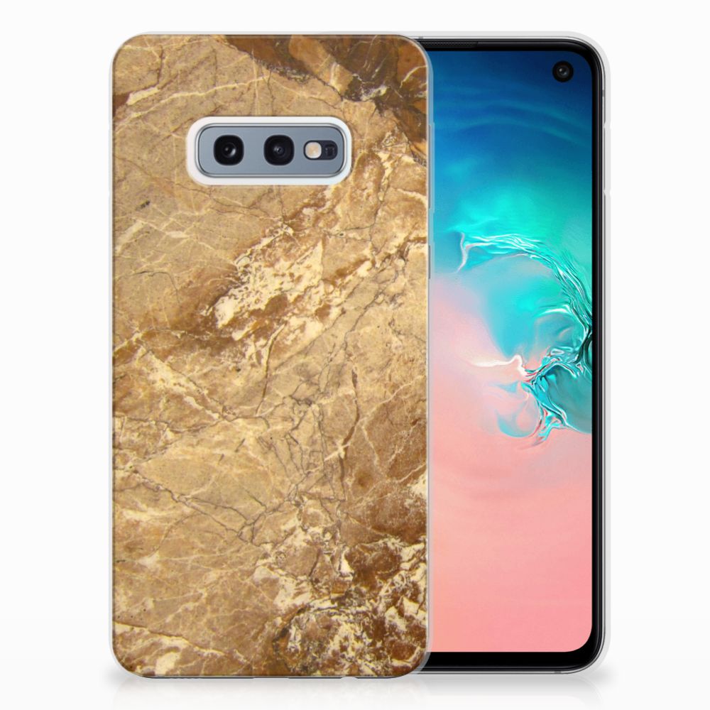 Samsung Galaxy S10e TPU Siliconen Hoesje Marmer Creme