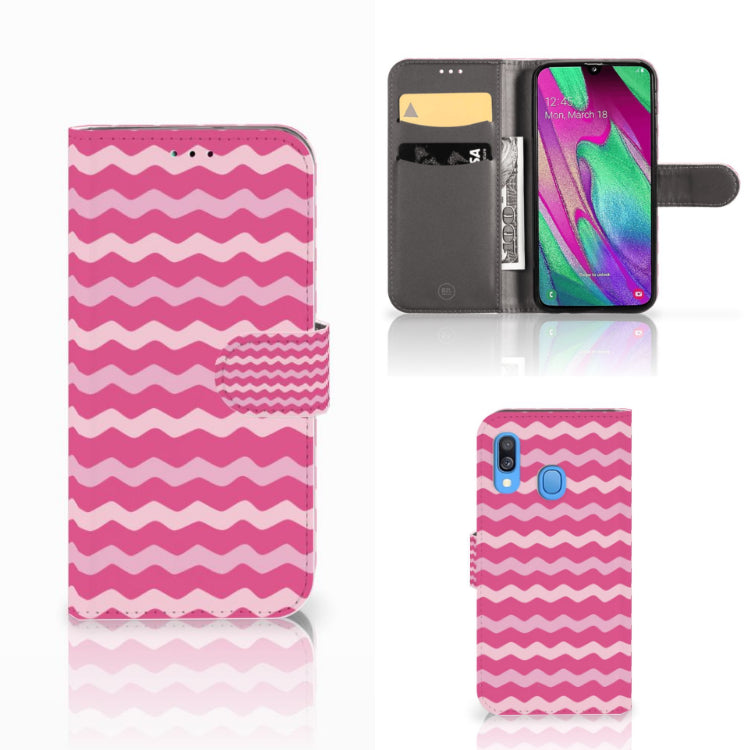 Samsung Galaxy A40 Telefoon Hoesje Waves Pink