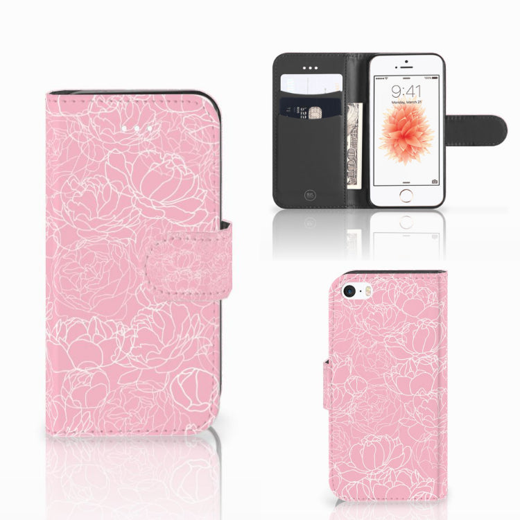 Apple iPhone 5 | 5s | SE Hoesje White Flowers