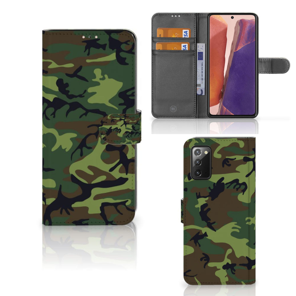Samsung Galaxy Note 20 Telefoon Hoesje Army Dark