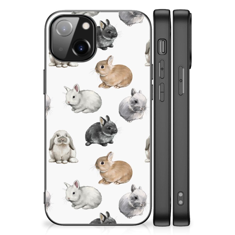 Dierenprint Telefoonhoesje voor Apple iPhone 13 Konijntjes B2C Telecom