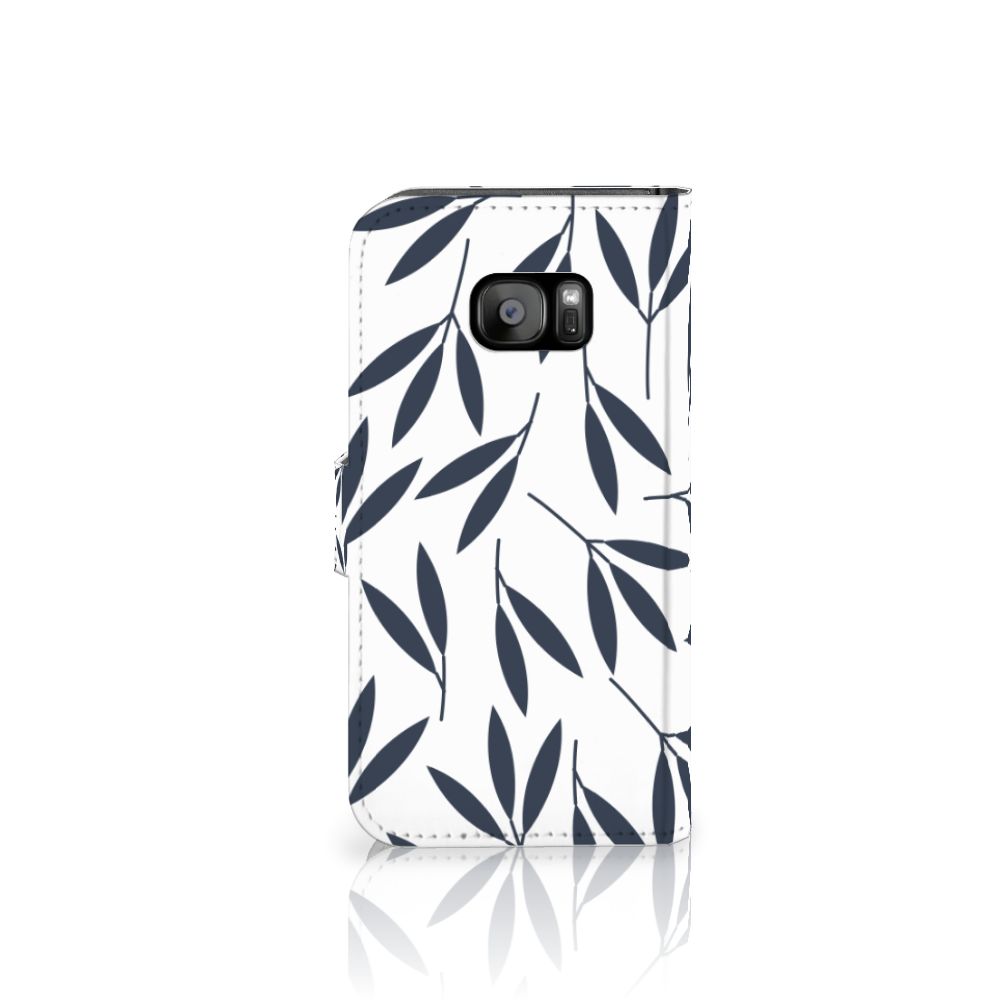 Samsung Galaxy S7 Edge Hoesje Leaves Blue