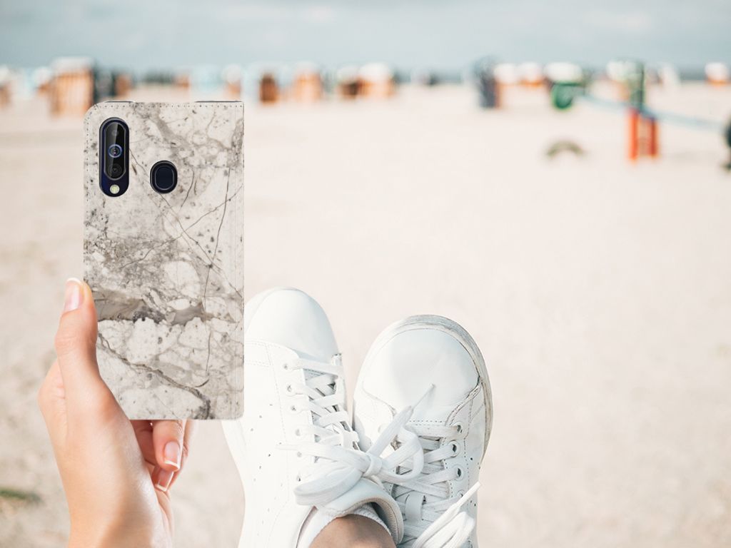 Samsung Galaxy A60 Standcase Marmer Beige