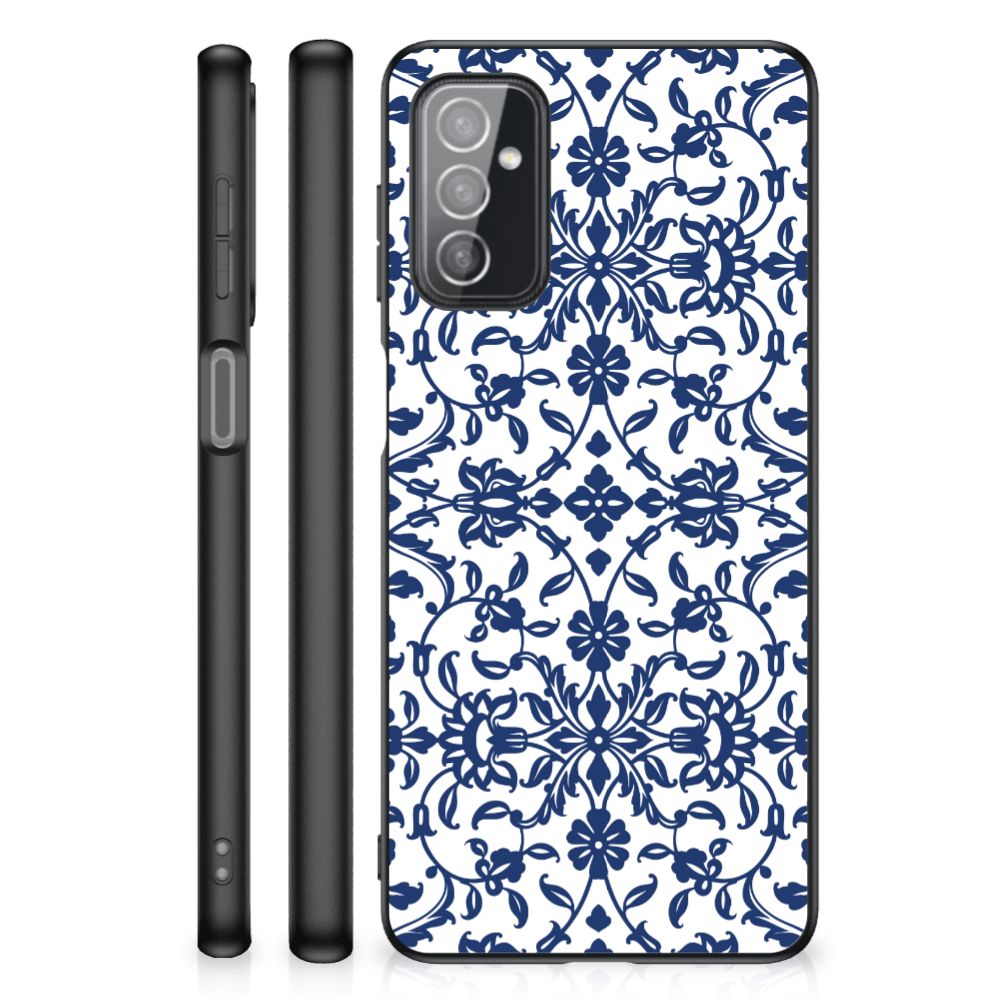 Samsung Galaxy M52 Bloemen Hoesje Flower Blue B2C Telecom