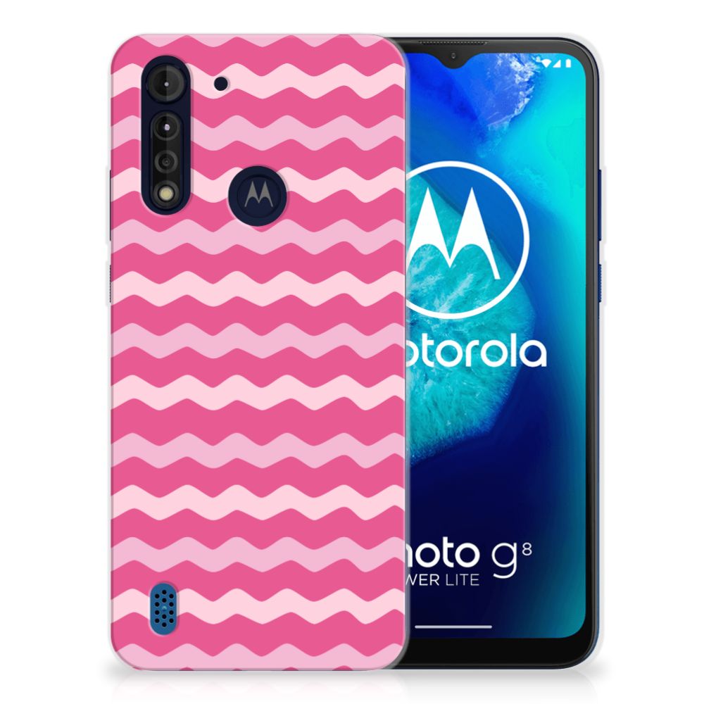 Motorola Moto G8 Power Lite TPU bumper Waves Pink B2C Telecom
