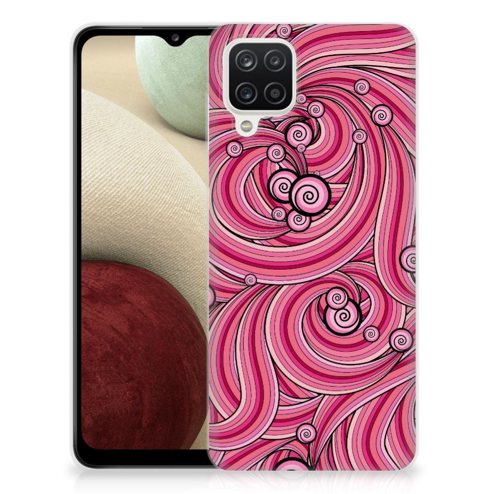 Samsung Galaxy A12 Hoesje maken Swirl Pink