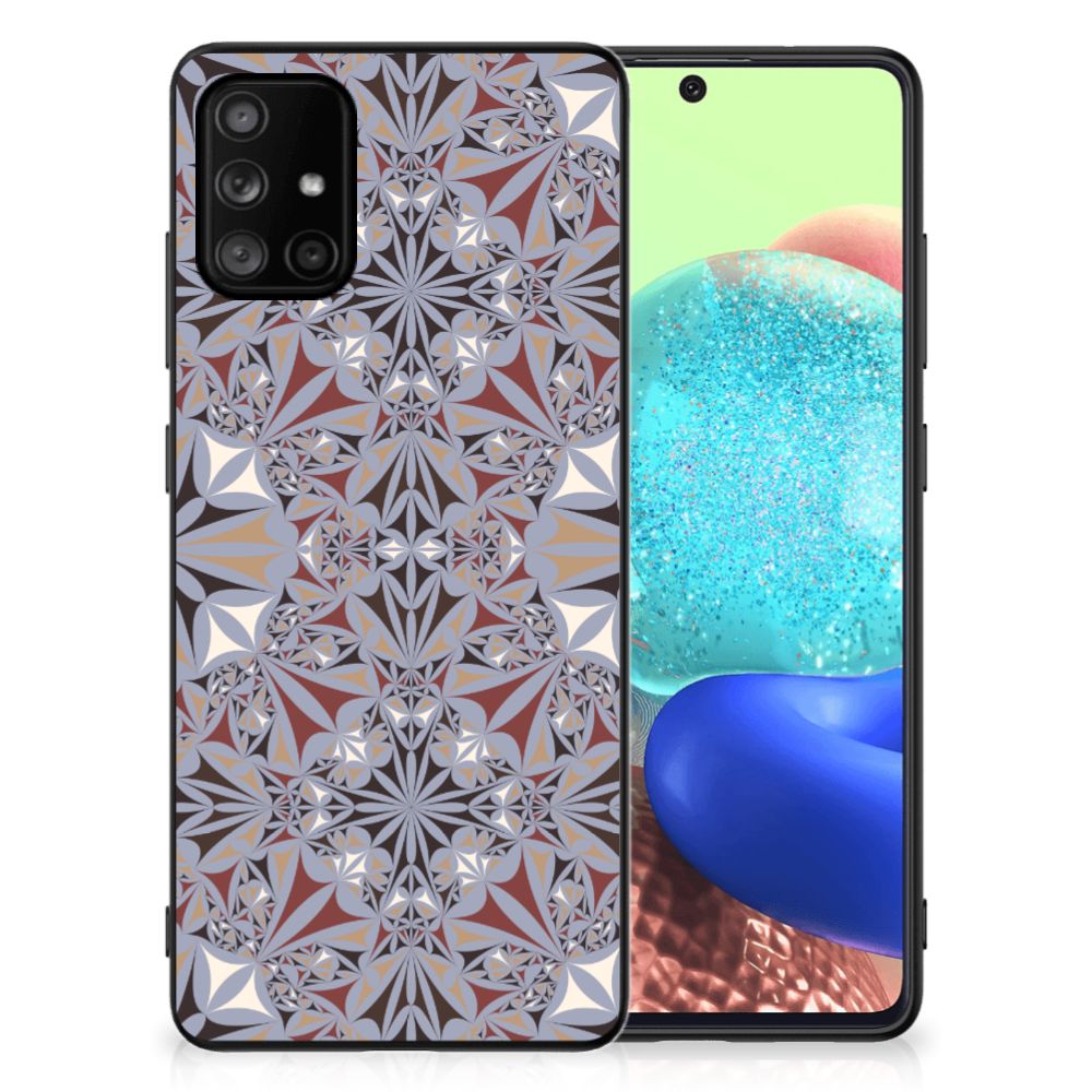 Samsung Galaxy A71 Marmeren Print Telefoonhoesje Flower Tiles