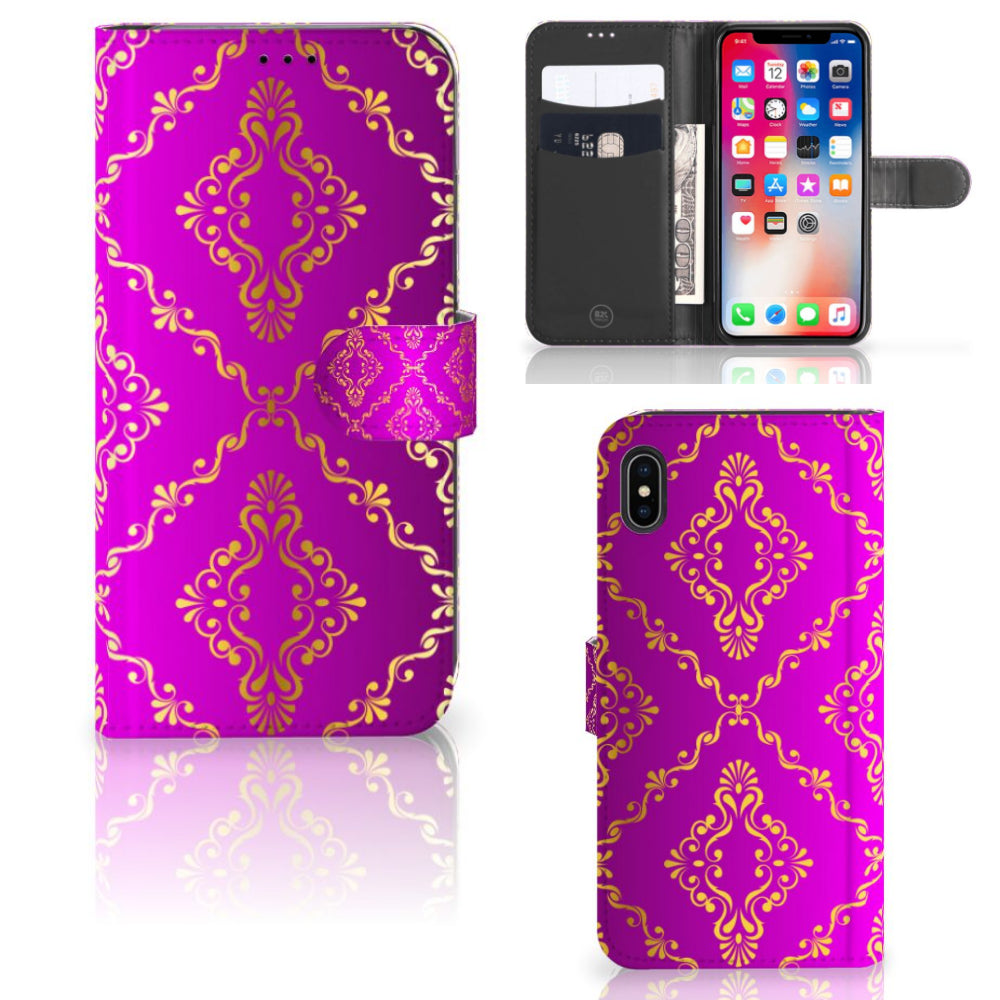 Wallet Case Apple iPhone Xs Max Barok Roze