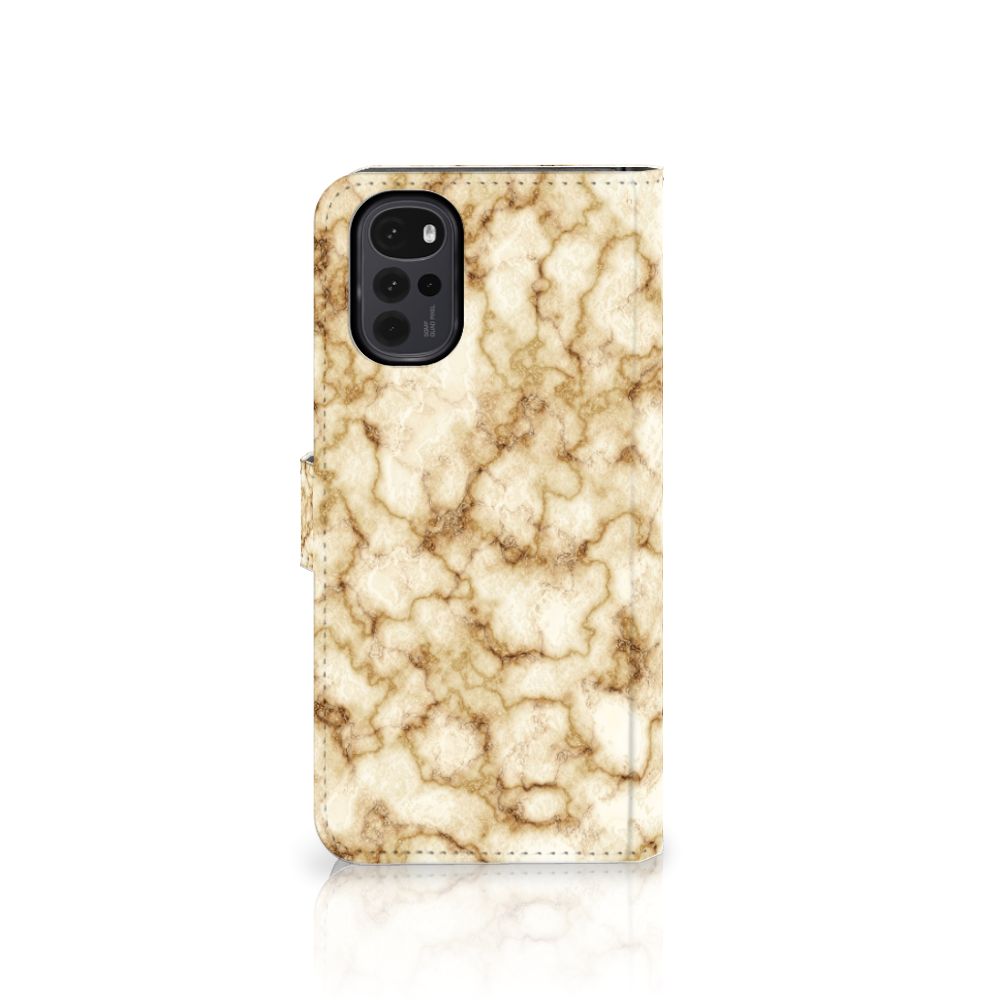 Motorola Moto G22 Bookcase Marmer Goud