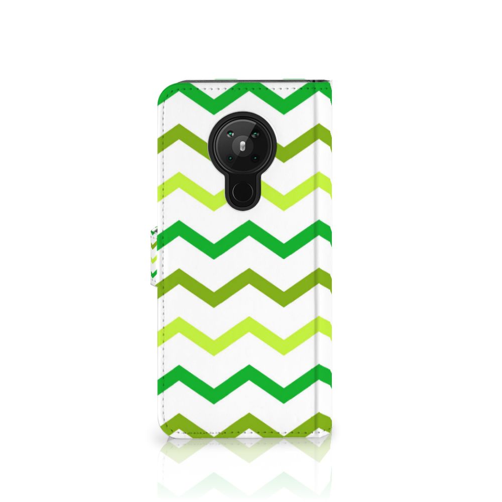 Nokia 5.3 Telefoon Hoesje Zigzag Groen