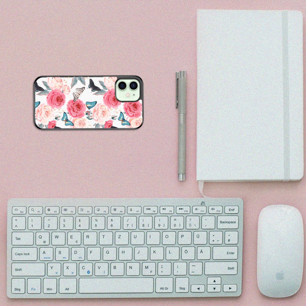 iPhone 12 Mini Skin Case Butterfly Roses B2C Telecom