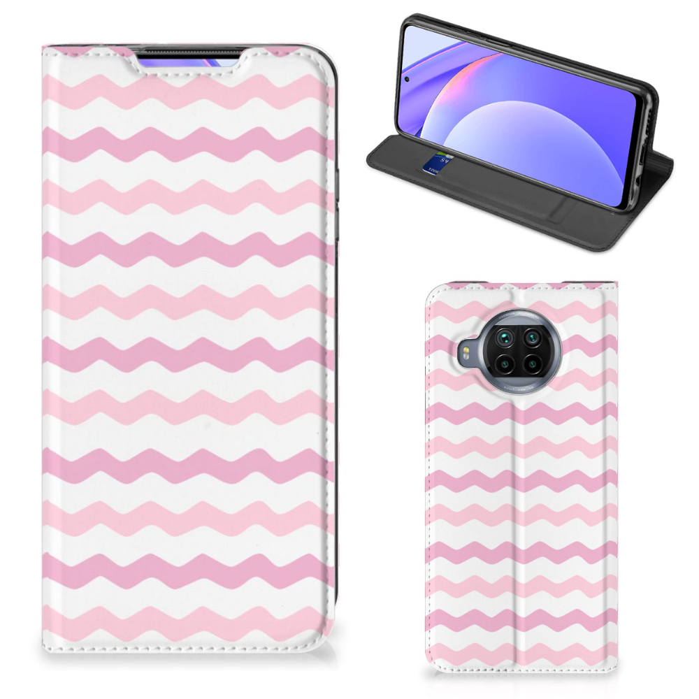 Xiaomi Mi 10T Lite Hoesje met Magneet Waves Roze - B2C Telecom