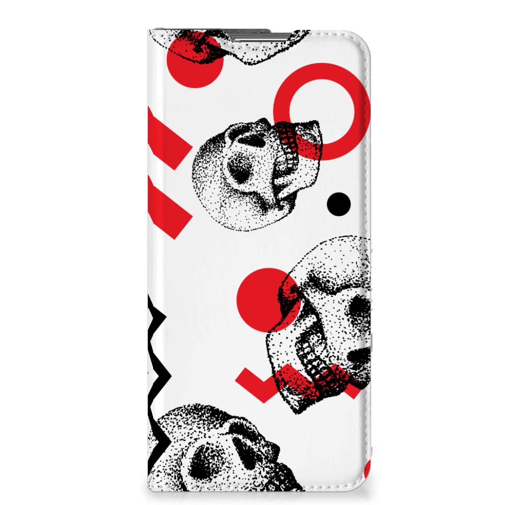 Mobiel BookCase OPPO Find X5 Pro Skull Red