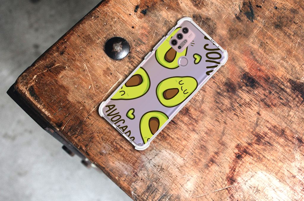 Motorola Moto G30 | G20 | G10 Stevig Bumper Hoesje Avocado Singing