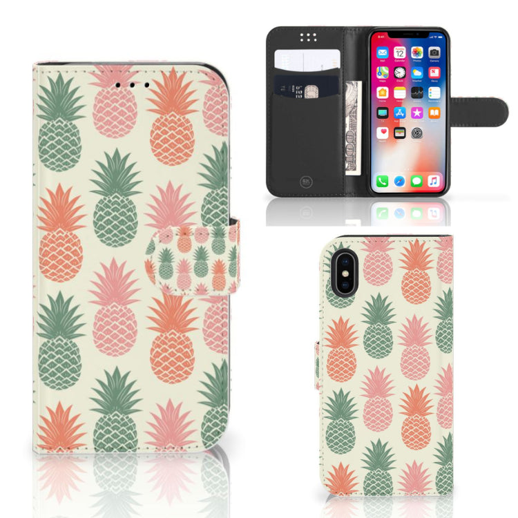 Apple iPhone X | Xs Book Cover Ananas