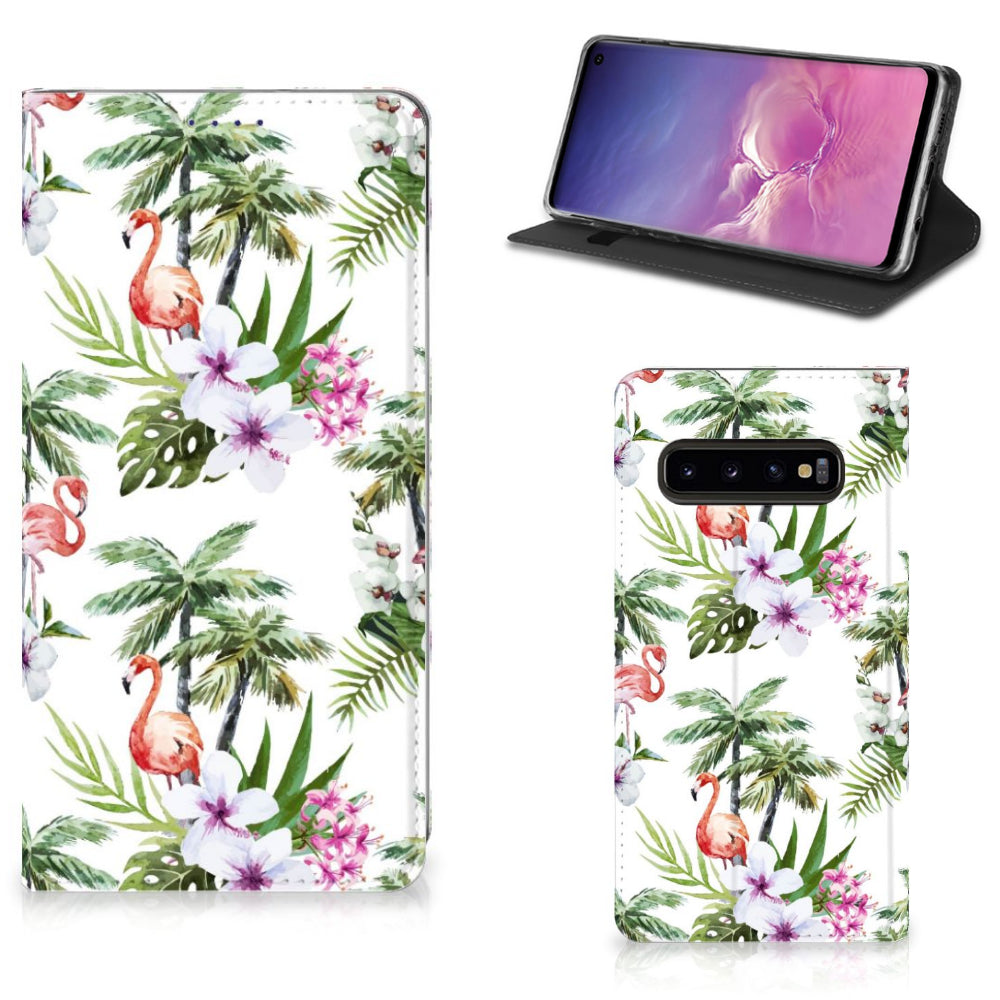 Samsung Galaxy S10 Hoesje maken Flamingo Palms