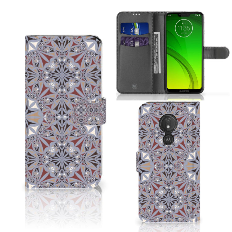 Motorola Moto G7 Power Bookcase Flower Tiles