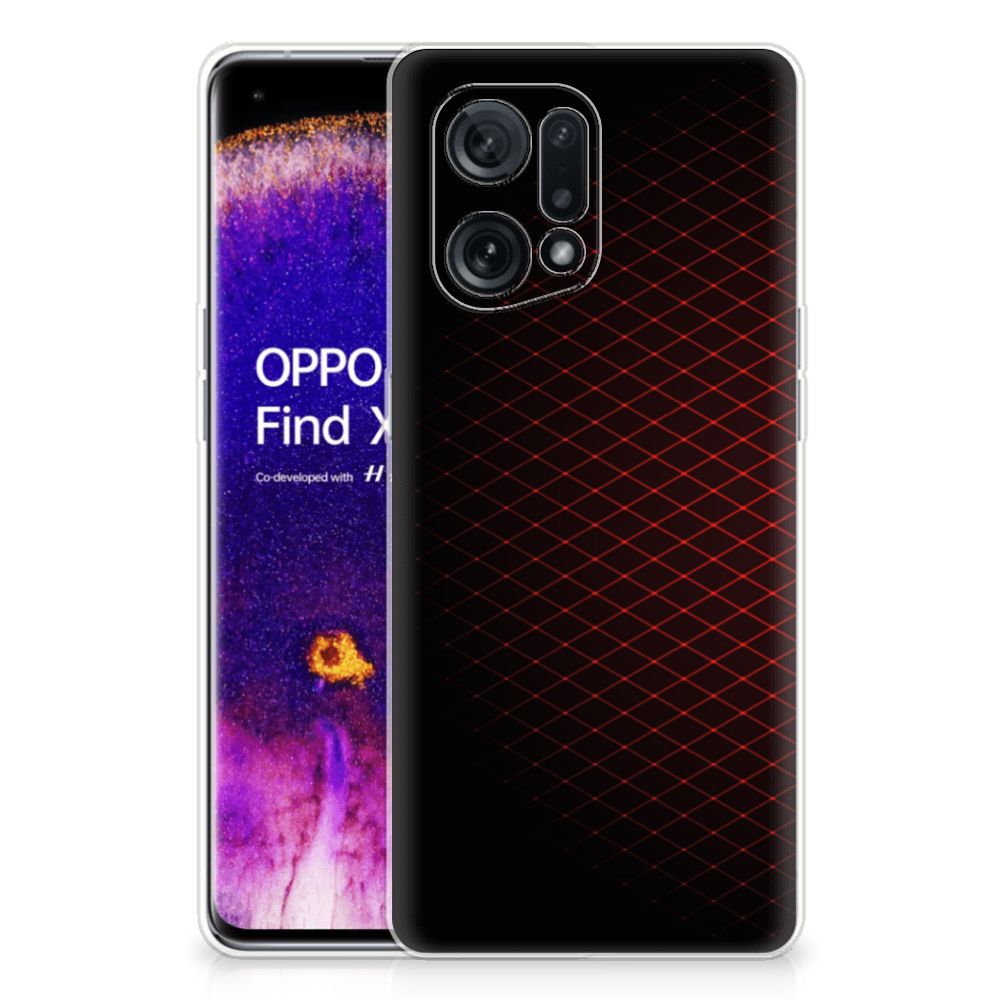 OPPO Find X5 TPU bumper Geruit Rood B2C Telecom