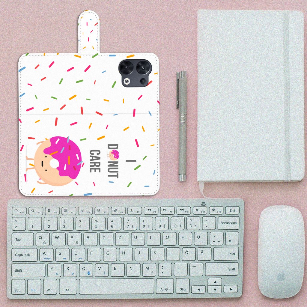 OPPO Reno8 Book Cover Donut Roze