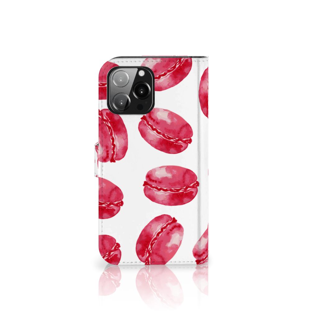 iPhone 13 Pro Max Book Cover Pink Macarons