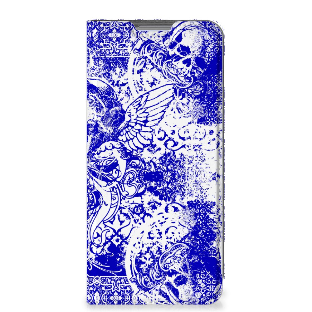 Mobiel BookCase Xiaomi 12 | 12X Angel Skull Blauw - B2C Telecom