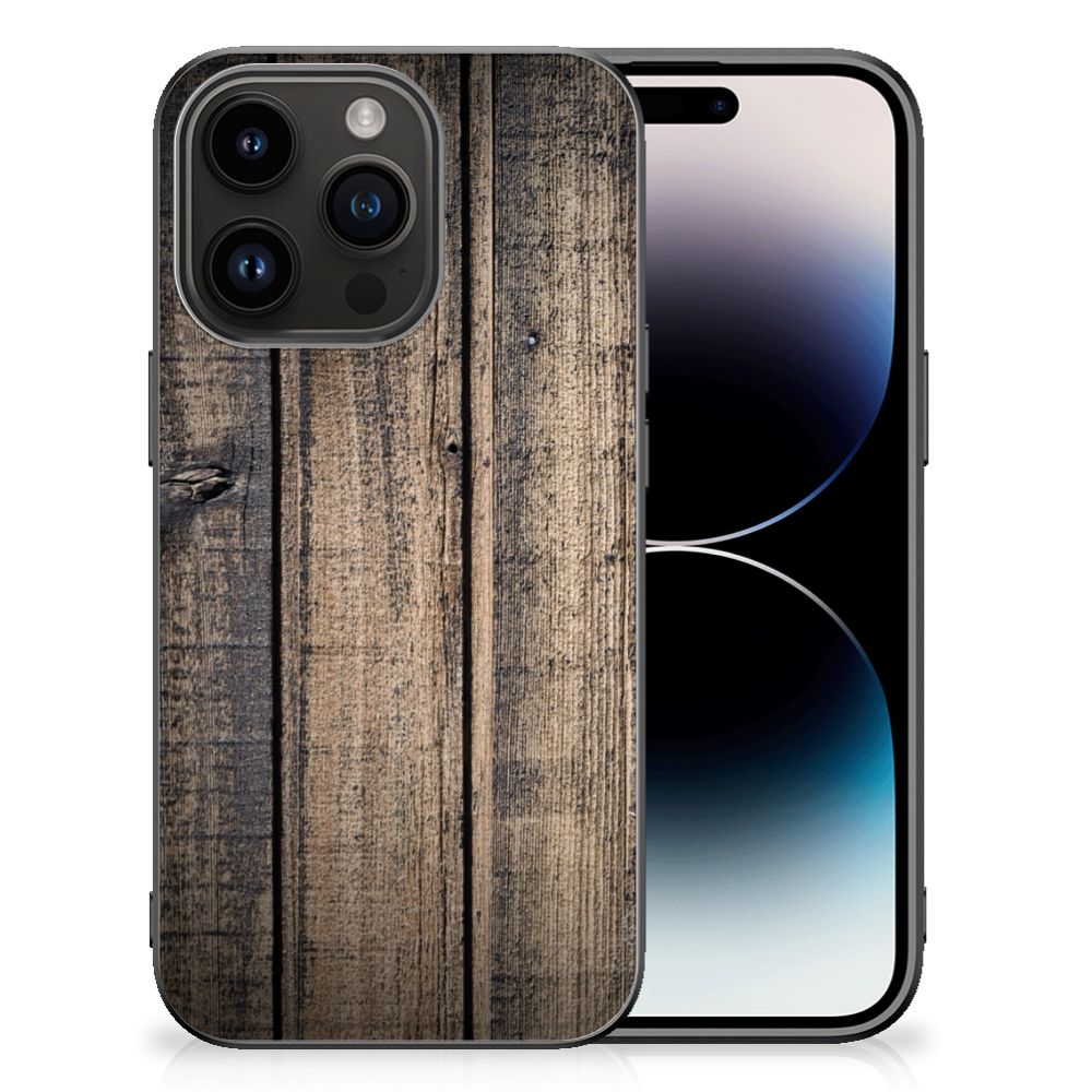 iPhone 15 Pro Houten Print Telefoonhoesje Steigerhout