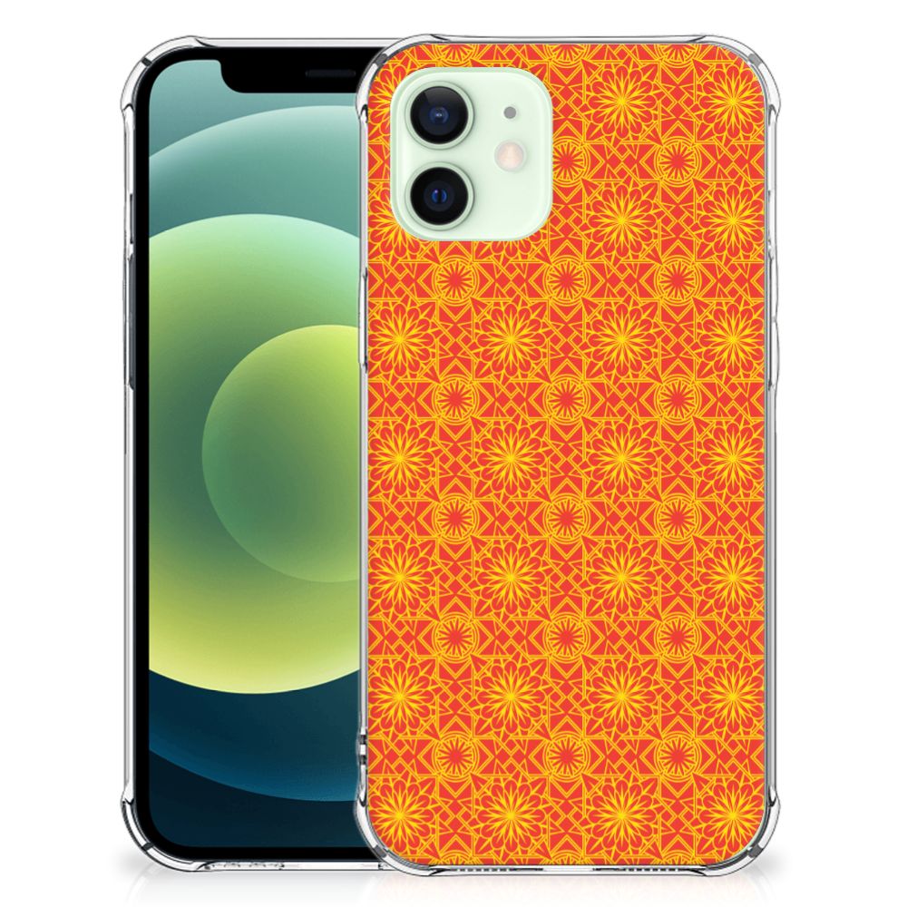 iPhone 12 Mini Doorzichtige Silicone Hoesje Batik Oranje B2C Telecom