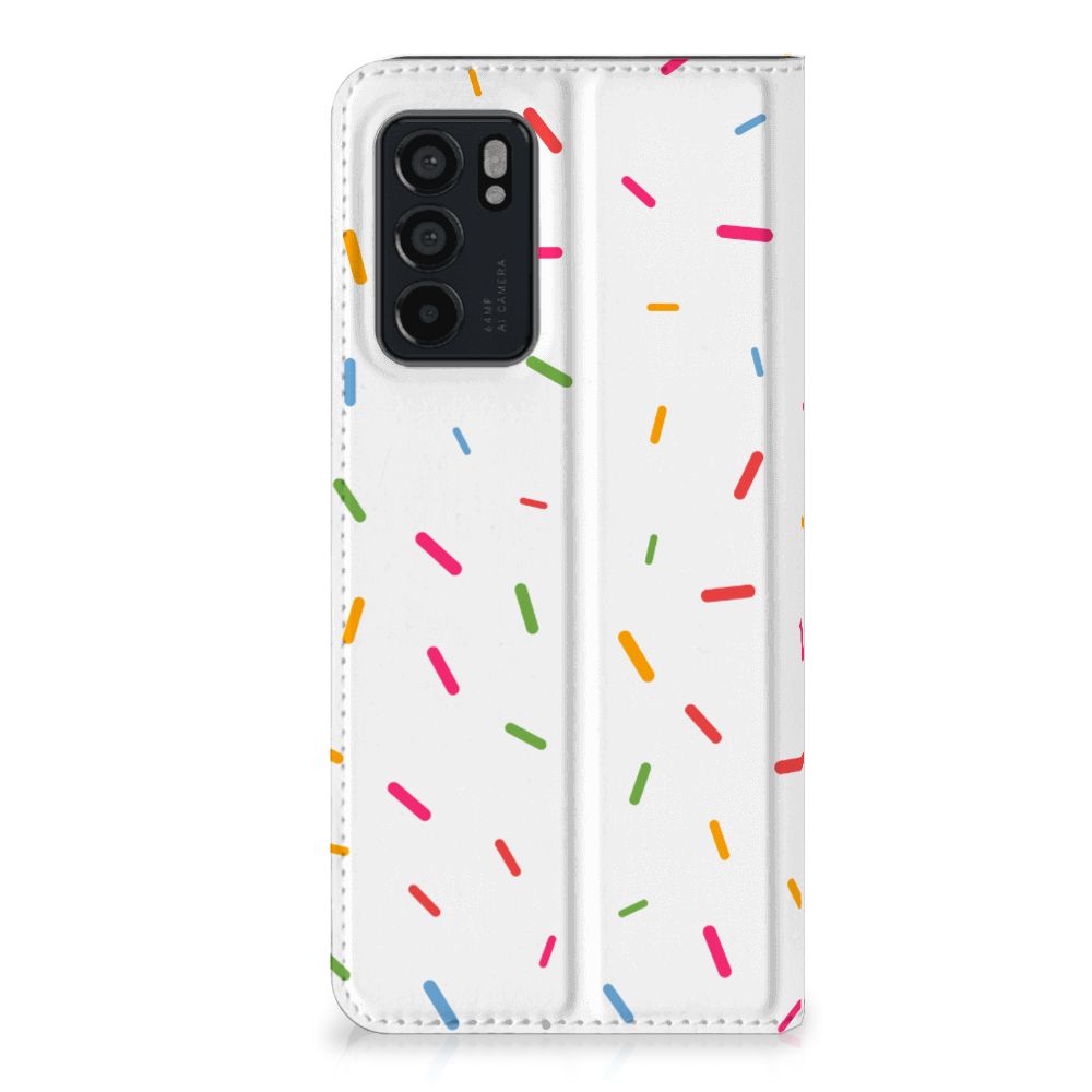 OPPO Reno6 5G Flip Style Cover Donut Roze - B2C Telecom