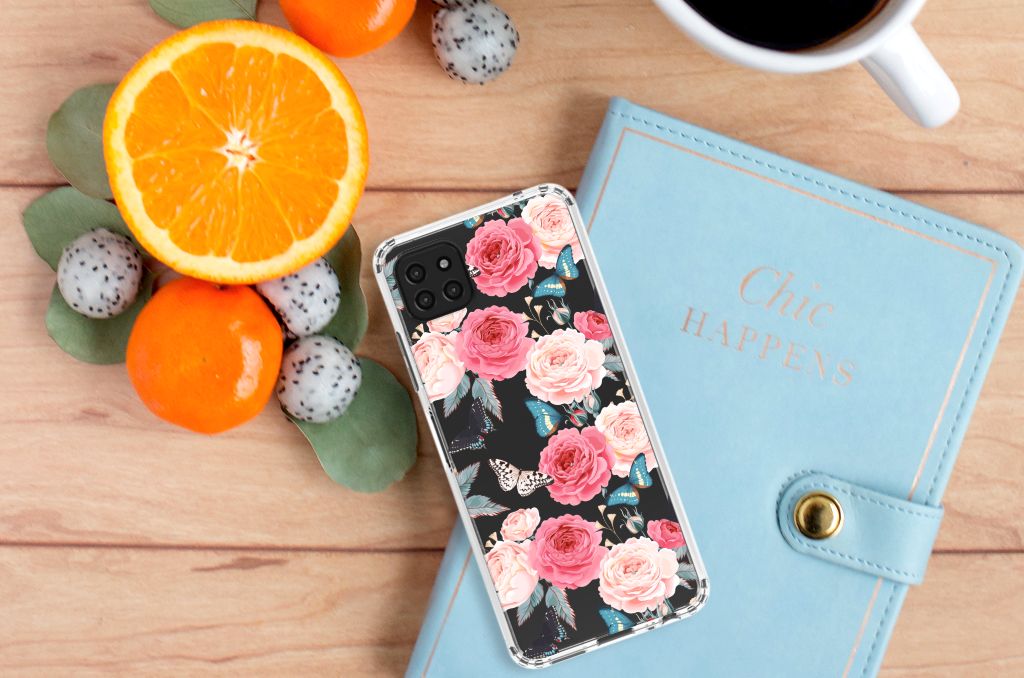Samsung Galaxy A22 5G Case Butterfly Roses B2C Telecom