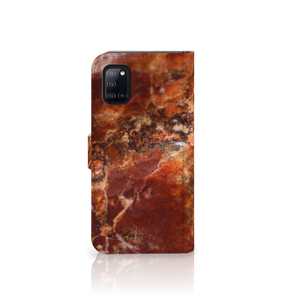 Samsung Galaxy A31 Bookcase Marmer Bruin