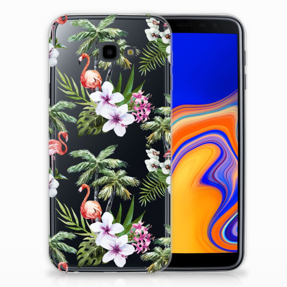 Samsung Galaxy J4 Plus (2018) TPU Hoesje Flamingo Palms