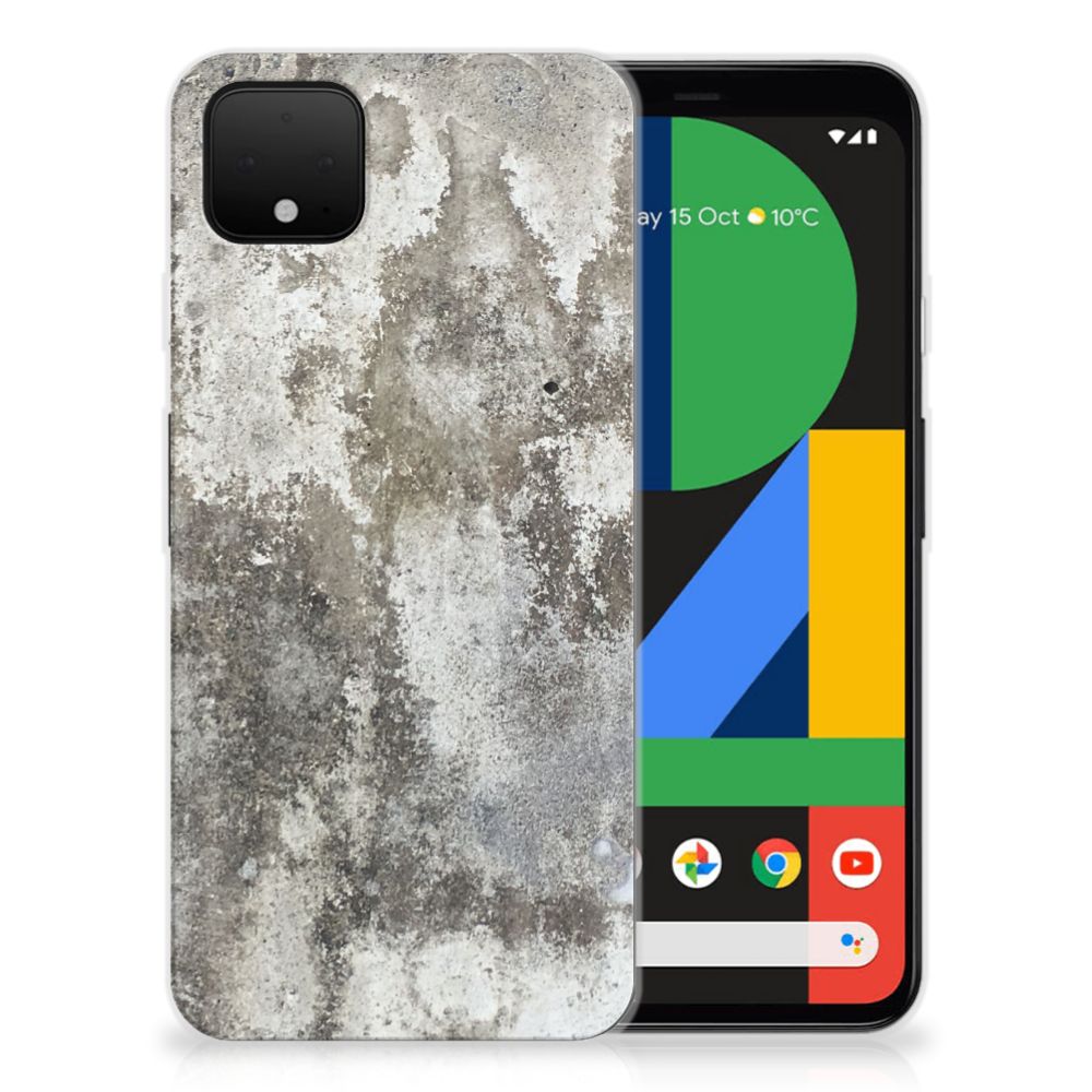 Google Pixel 4 XL TPU Siliconen Hoesje Beton Print