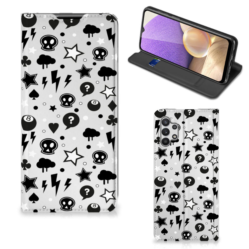 Mobiel BookCase Samsung Galaxy A32 5G Silver Punk - B2C Telecom