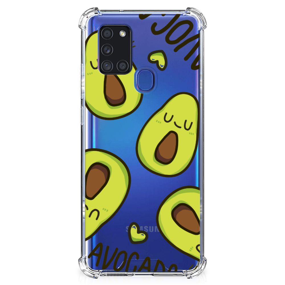 Samsung Galaxy A21s Stevig Bumper Hoesje Avocado Singing