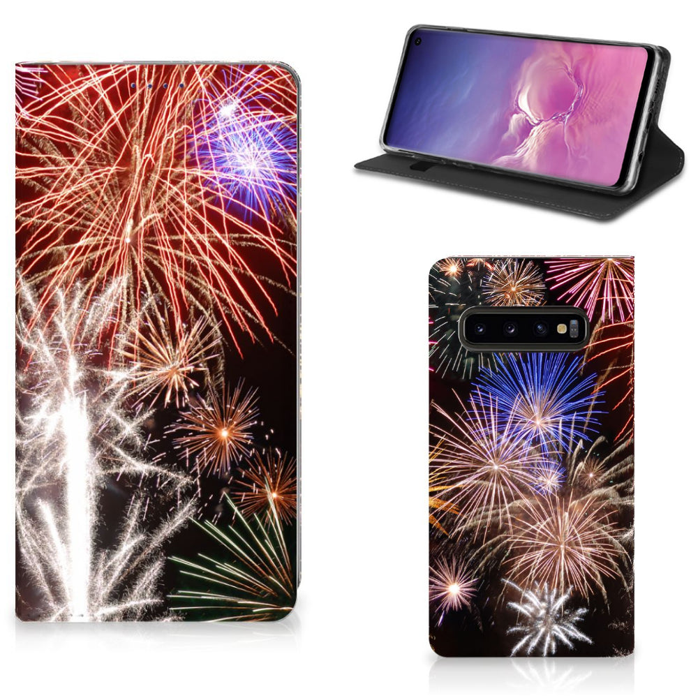 Samsung Galaxy S10 Hippe Standcase Vuurwerk