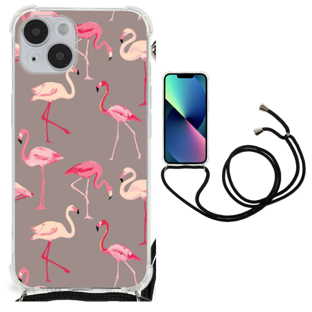 iPhone 14 Plus Case Anti-shock Flamingo