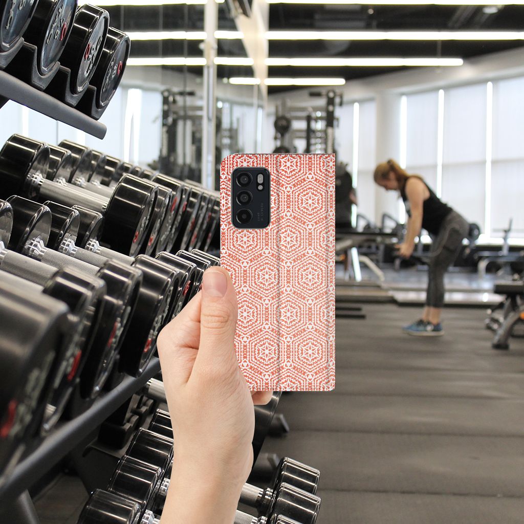 OPPO Reno6 5G Hoesje met Magneet Pattern Orange - B2C Telecom