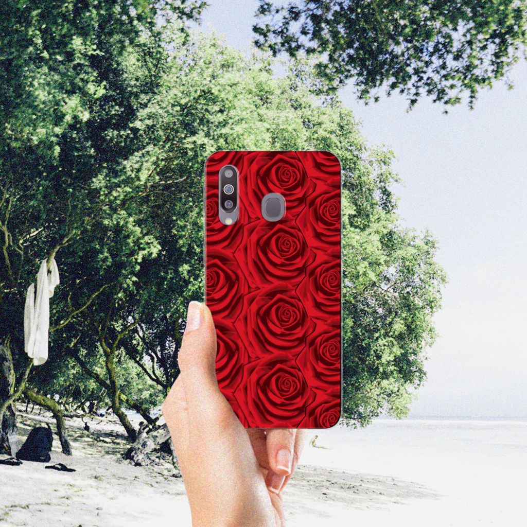 Samsung Galaxy M30 TPU Case Red Roses