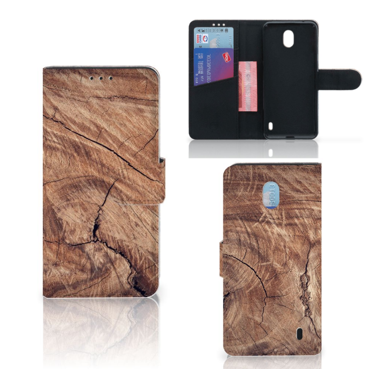 Nokia 1 Plus Book Style Case Tree Trunk