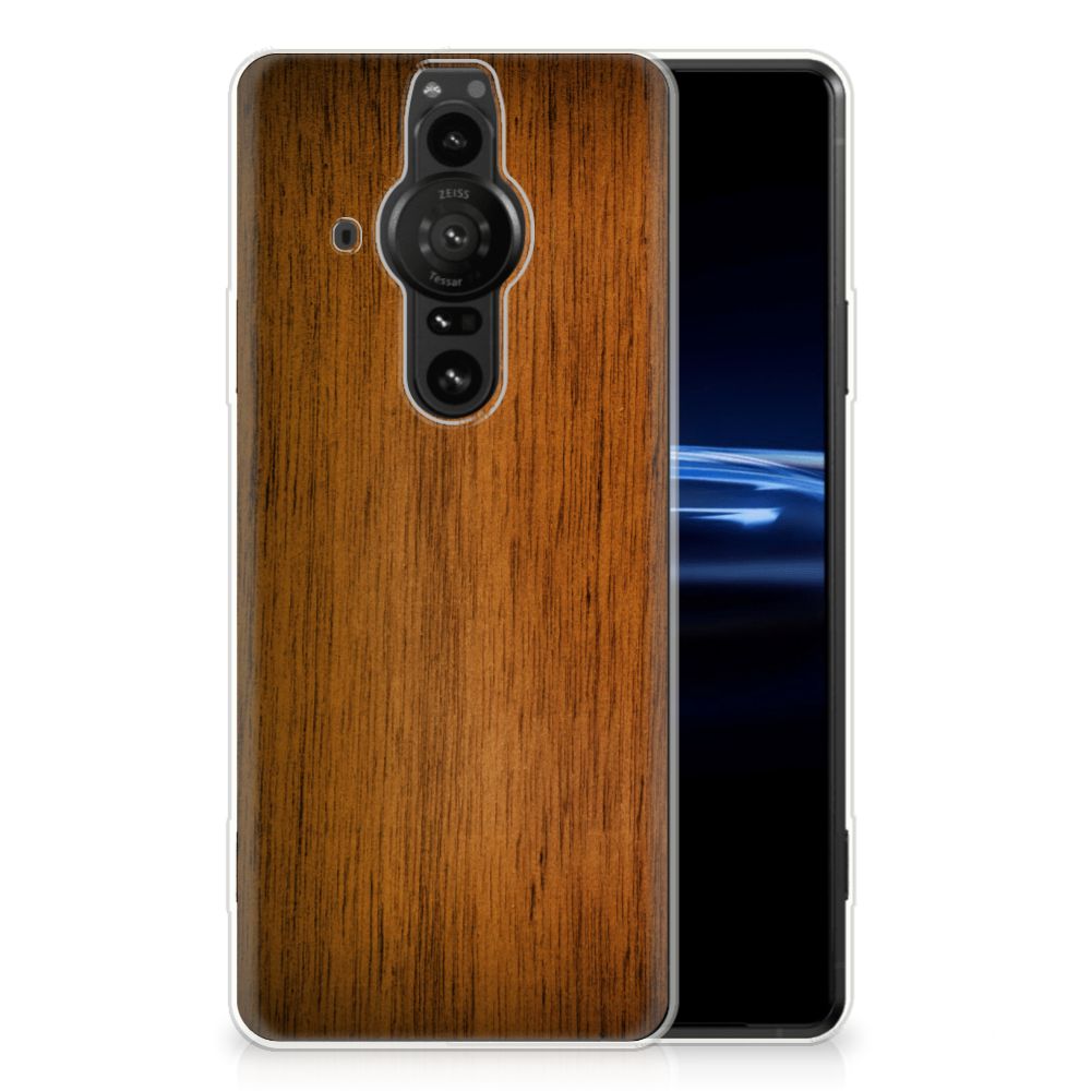 Sony Xperia Pro-I Bumper Hoesje Donker Hout